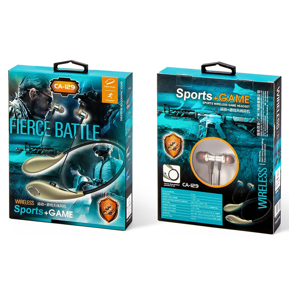 GJBY ausinės – SPORTS BLUETOOTH CA-129 aukso spalvos