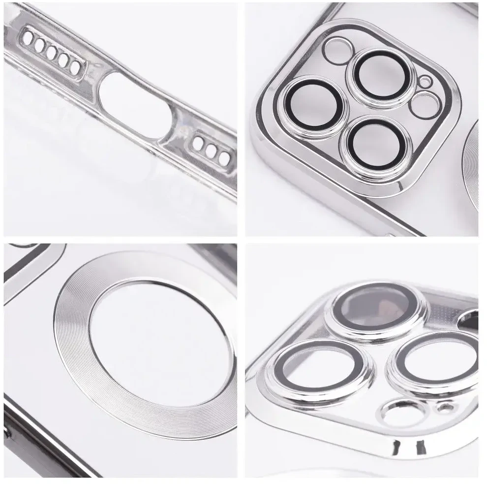 Dėklas Oem Case for iPhone 17 AIR Glam sidabrinis