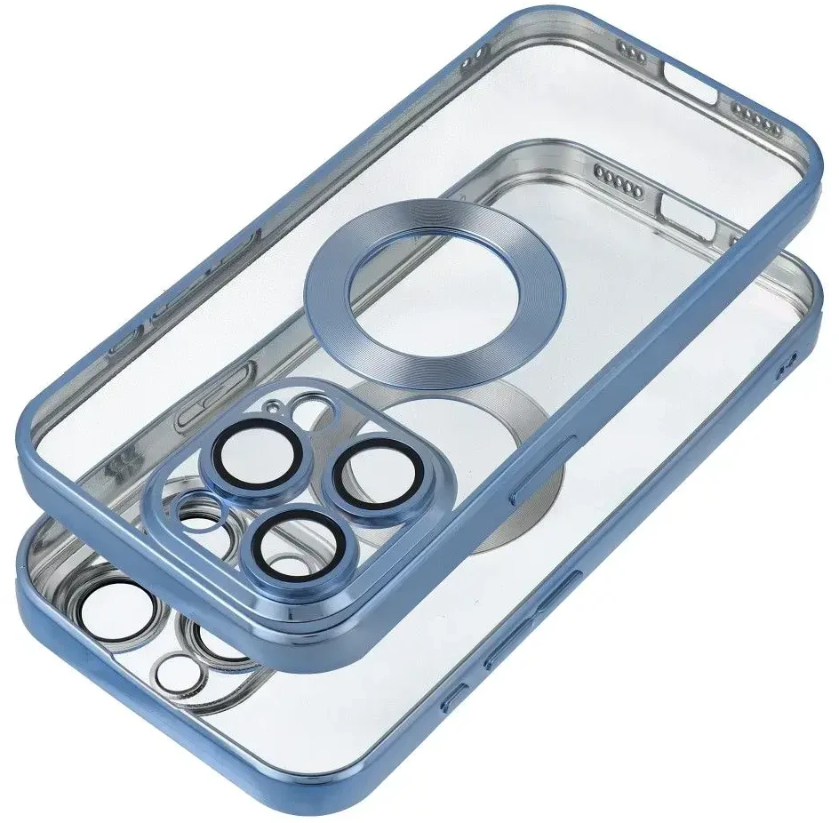 OEM dėklas, skirtas iPhone 17 Pro Max / 18 Pro Max (žemas kameros kraštas) Glam mėlynas