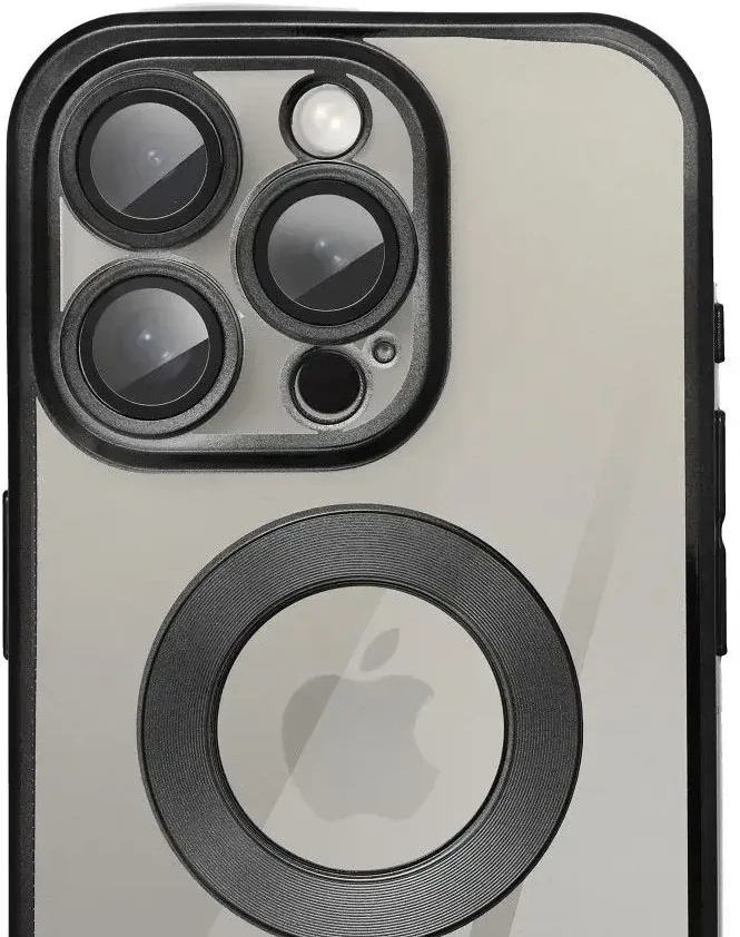 OEM dėklas, skirtas iPhone 17 Pro Max / 18 Pro Max (žemas kameros kraštas) Glam juodas