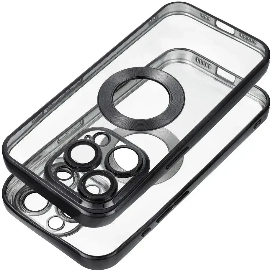 OEM dėklas, skirtas iPhone 17 Pro Max / 18 Pro Max (žemas kameros kraštas) Glam juodas