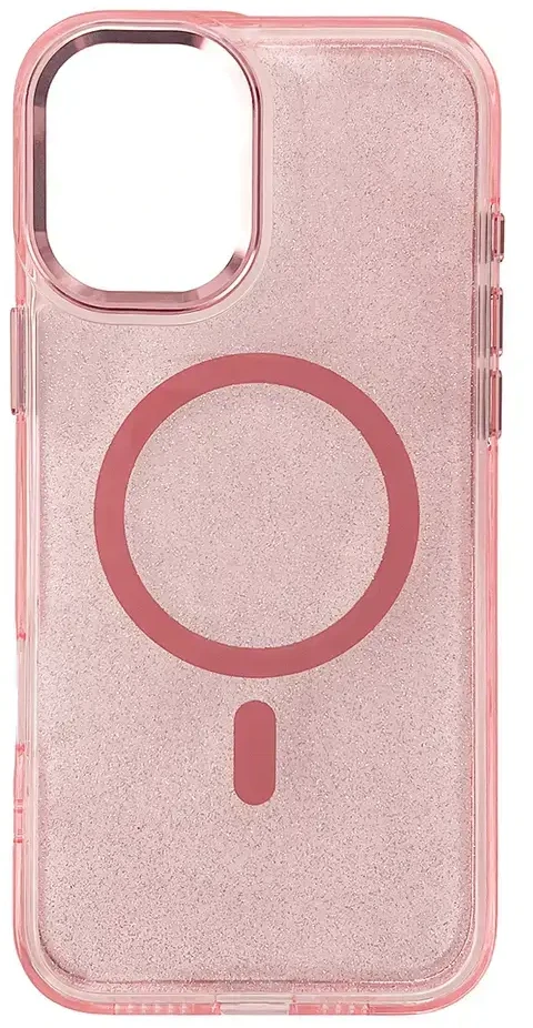 Hurtel Glitter Dėklas MagSafe Compatible skirtas Apple iPhone 17 Pro Max – rožinės spalvos