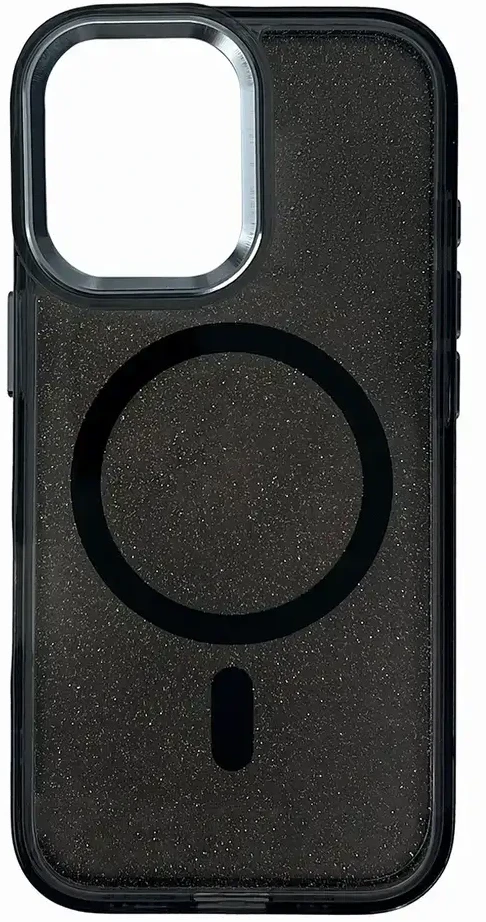 Hurtel Glitter Dėklas MagSafe Compatible skirtas Apple iPhone 17 – juodos spalvos