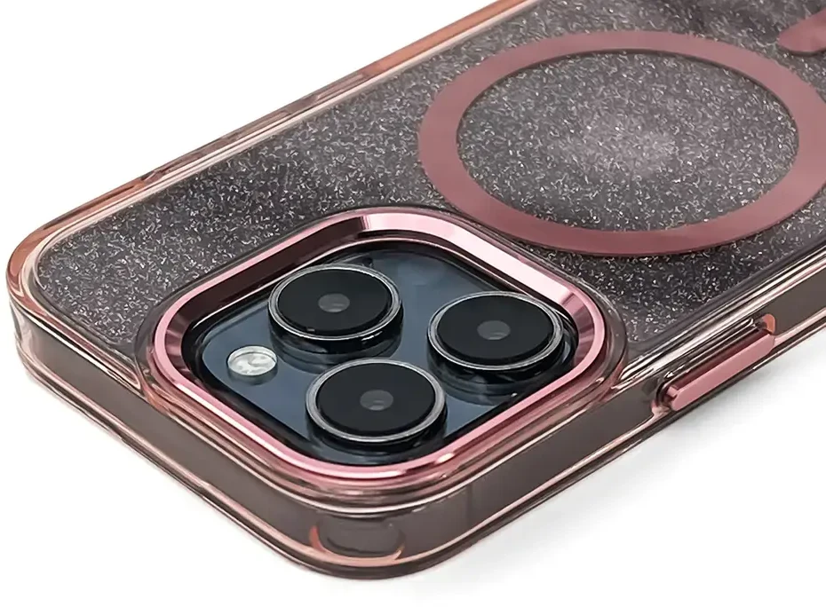 Hurtel Glitter MagSafe Apple iPhone 16 Pro Max – dėklas telefonui rožinės spalvos su blizgučiais
