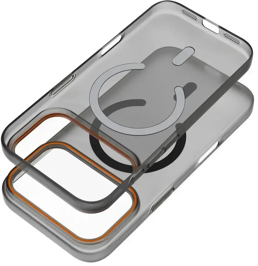 Dėklas Oem Case for iPhone 17 Go Oranžinis compatible with MagSafe juodas