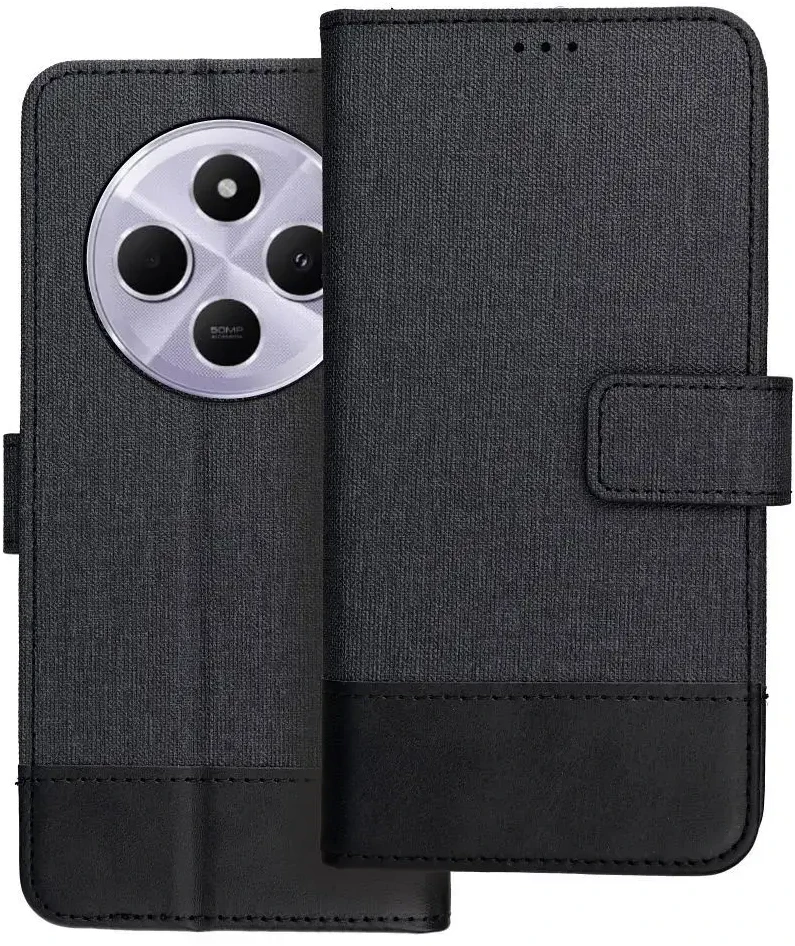 Dėklas Oem GOMMA Book skirtas Xiaomi Redmi 14C juodos spalvos