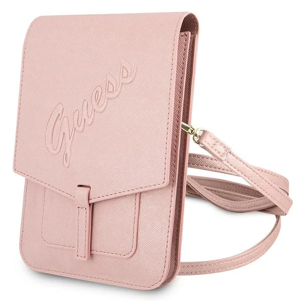 Dėklas Guess Rankinė GUWBRSAVSPI rožinė / rožinė Saffiano Script