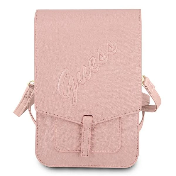 Dėklas Guess Rankinė GUWBRSAVSPI rožinė / rožinė Saffiano Script