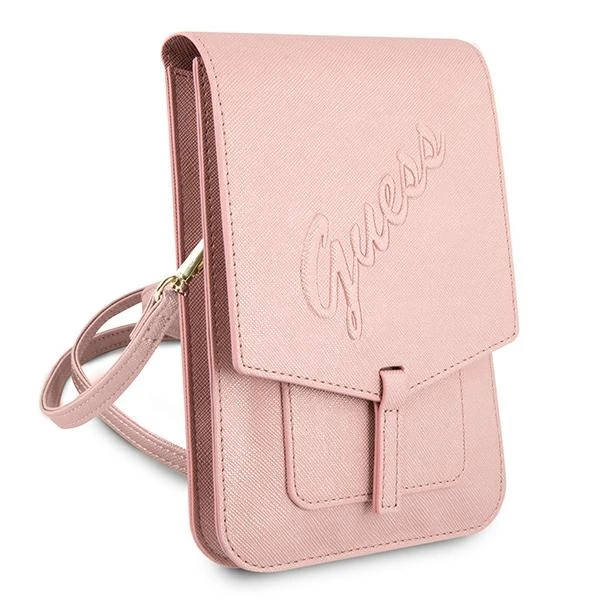 Dėklas Guess Rankinė GUWBRSAVSPI rožinė / rožinė Saffiano Script