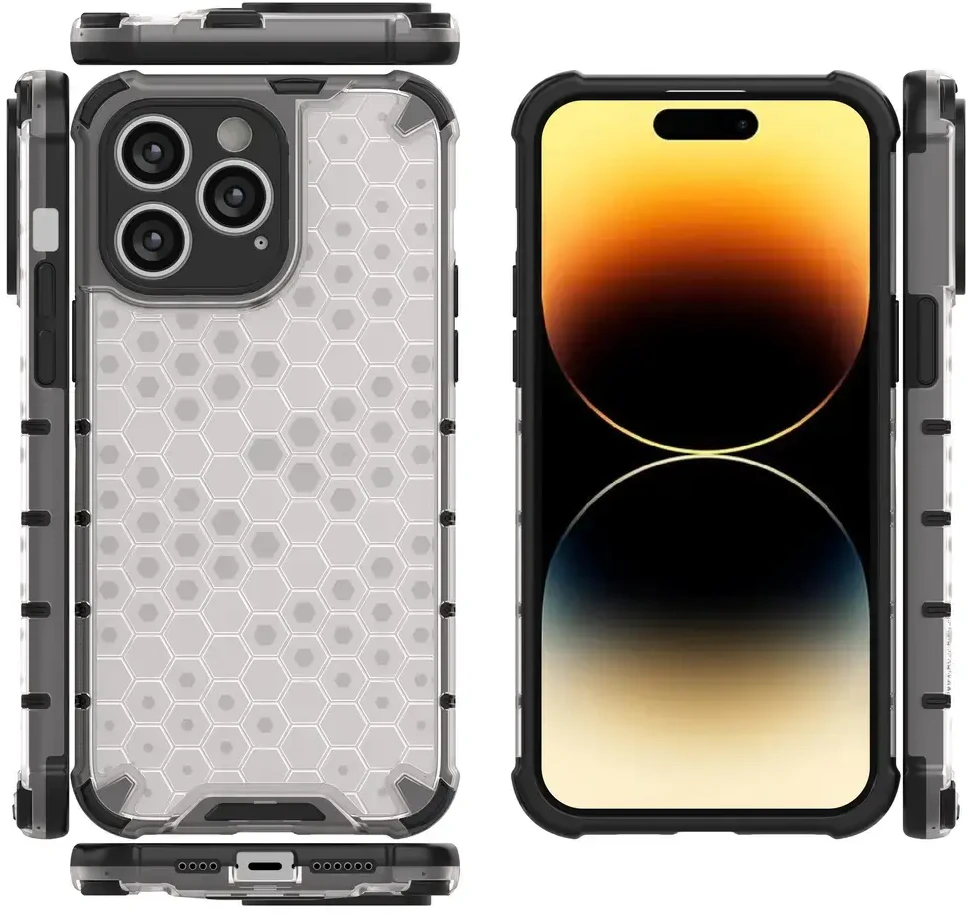 Hurtel Honeycomb dėklas skirtas iPhone 14 Pro, juodas