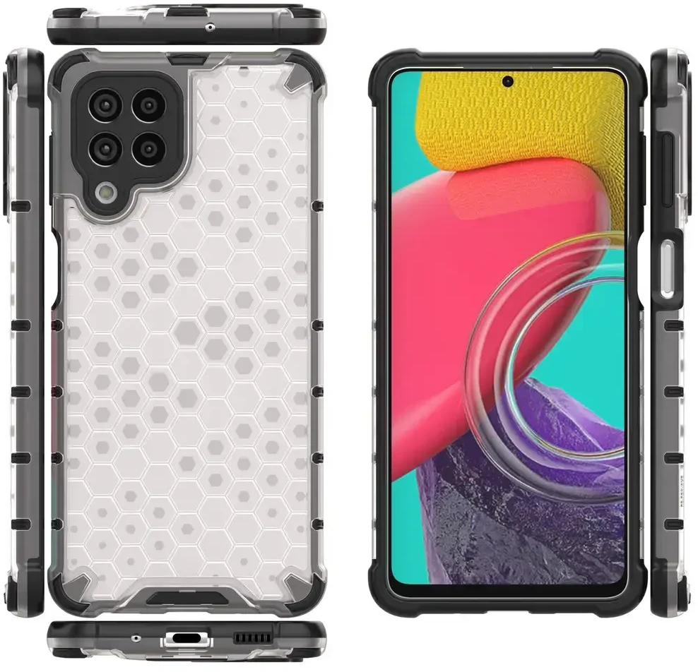 Hurtel Honeycomb dėklas skirtas Samsung Galaxy M53 5G, juodas