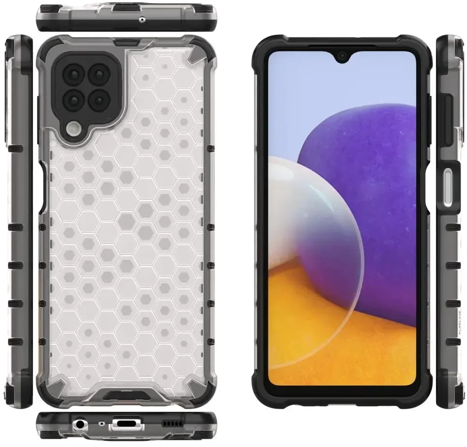 Hurtel Honeycomb dėklas skirtas Samsung Galaxy A22 4G, skaidrus