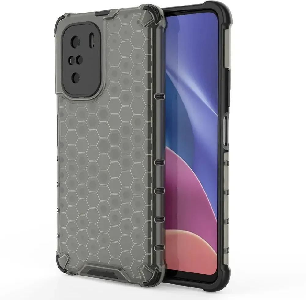 Hurtel Honeycomb dėklas skirtas Xiaomi Redmi K40 Pro+ / K40 Pro / K40 / Poco F3, skaidrus