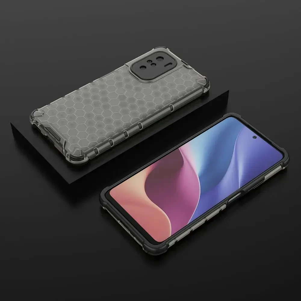 Hurtel Honeycomb dėklas skirtas Xiaomi Redmi K40 Pro+ / K40 Pro / K40 / Poco F3, skaidrus