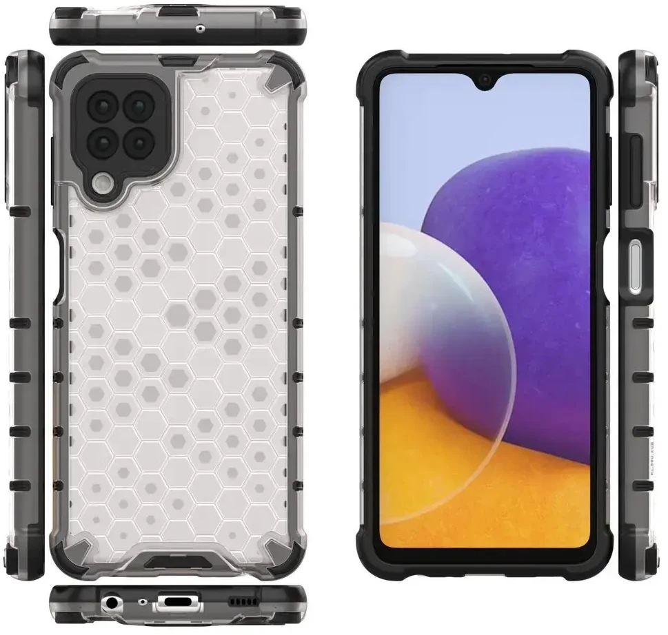 Hurtel Honeycomb dėklas skirtas Samsung Galaxy A22 4G, skaidrus