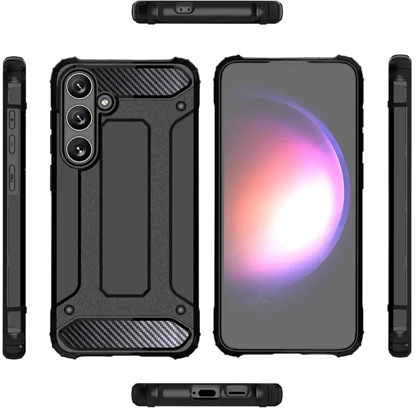 Hurtel Hybrid Armor Samsung Galaxy S24 FE dėklas telefonui juodos spalvos