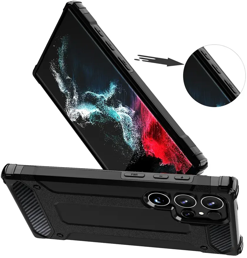 Hurtel Hybrid Armor Samsung Galaxy S25 Ultra dėklas telefonui juodos spalvos