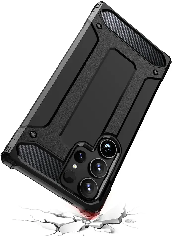 Hurtel Hybrid Armor Samsung Galaxy S25 Ultra dėklas telefonui juodos spalvos