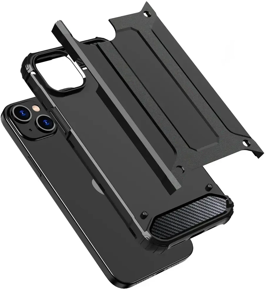 Hurtel iPhone 15 Plus Hybrid Armor – dėklas telefonui, juodos spalvos