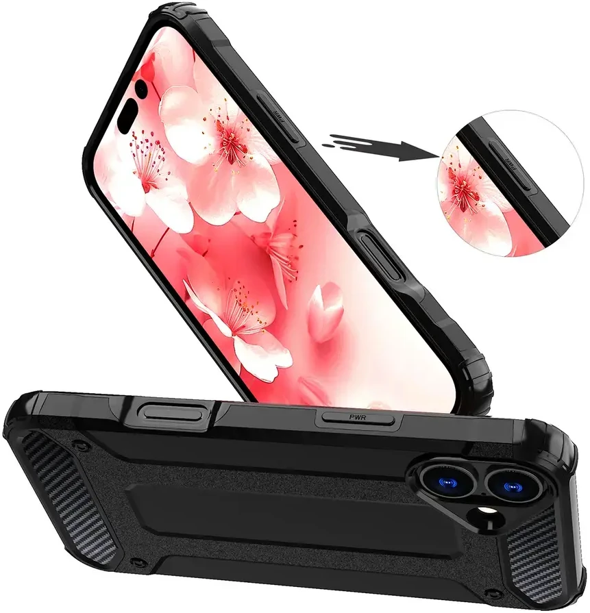 Hurtel Hybrid Armor Apple iPhone 16 – dėklas telefonui juodos spalvos