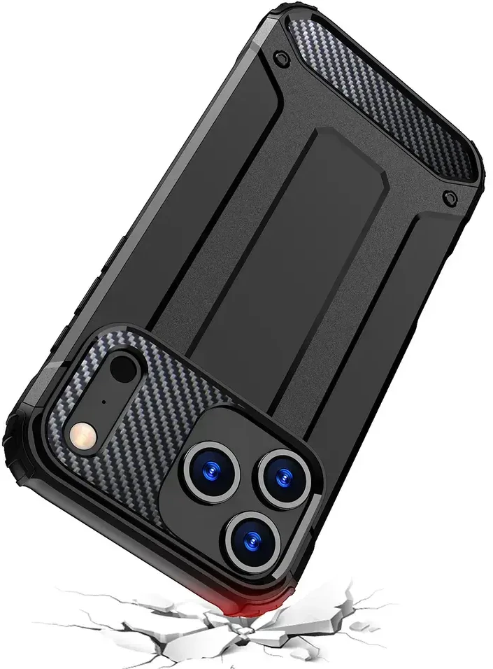 Hurtel Dėklas Hybrid Armor skirtas Apple iPhone 17 Pro šarvuotas – juodos spalvos
