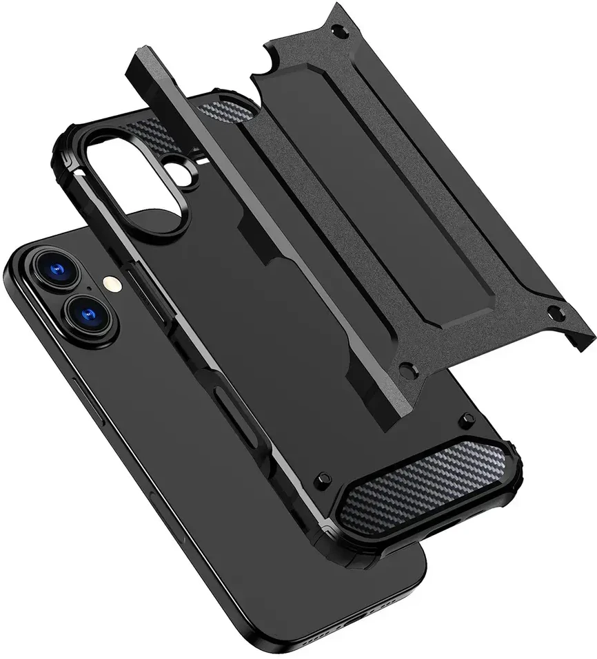 Hurtel Dėklas Hybrid Armor skirtas Apple iPhone 17 šarvuotas – juodos spalvos