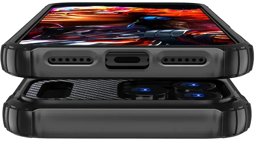 Hurtel Dėklas Hybrid Armor skirtas Apple iPhone 17 Pro šarvuotas – juodos spalvos