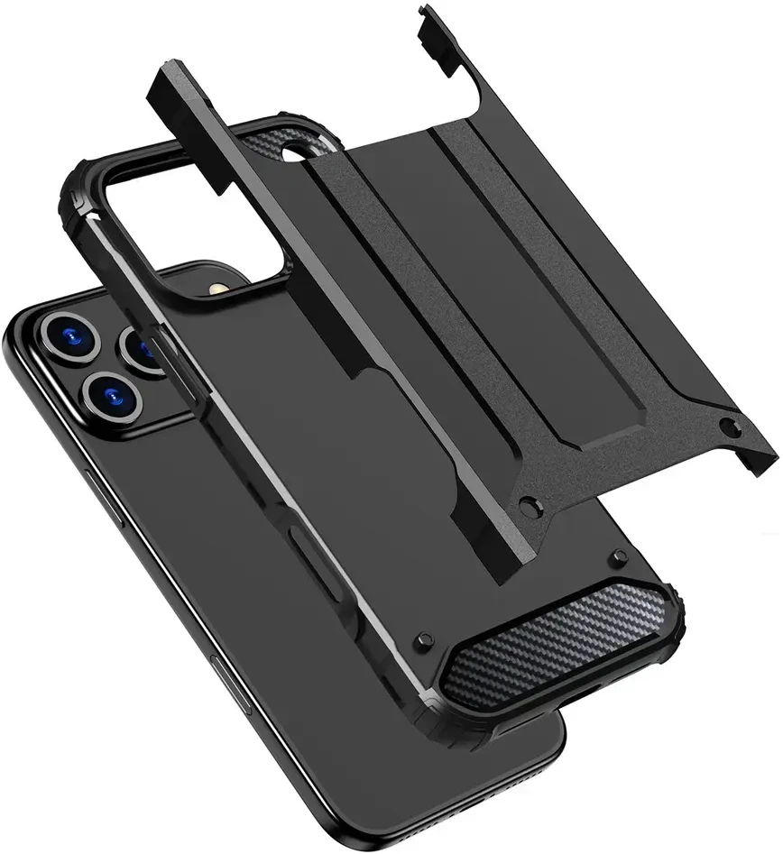 Hurtel Dėklas Hybrid Armor skirtas Apple iPhone 17 Pro šarvuotas – juodos spalvos