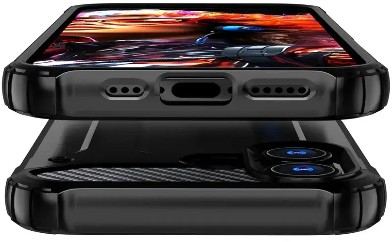 Hurtel Dėklas Hybrid Armor skirtas Apple iPhone 17 šarvuotas – juodos spalvos