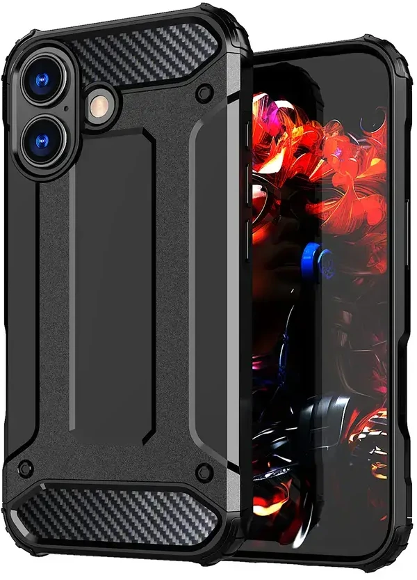 Hurtel Dėklas Hybrid Armor skirtas Apple iPhone 17 šarvuotas – juodos spalvos