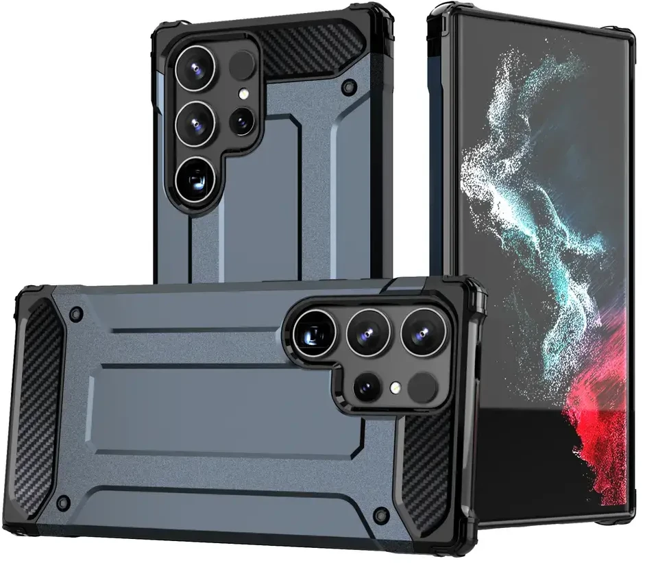 Hurtel Hybrid Armor Dėklas skirtas Samsung Galaxy S25 Edge – Mėlyna