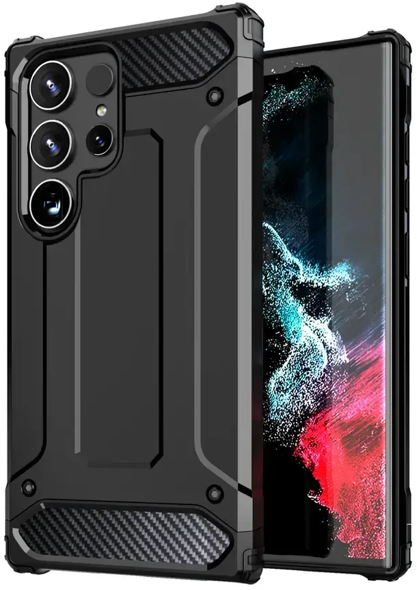 Hurtel Hybrid Armor Dėklas skirtas Samsung Galaxy S25 Edge – juodos spalvos