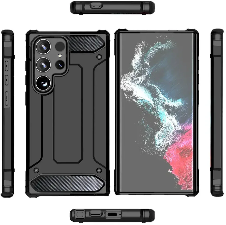 Hurtel Hybrid Armor Dėklas skirtas Samsung Galaxy S25 Edge – juodos spalvos