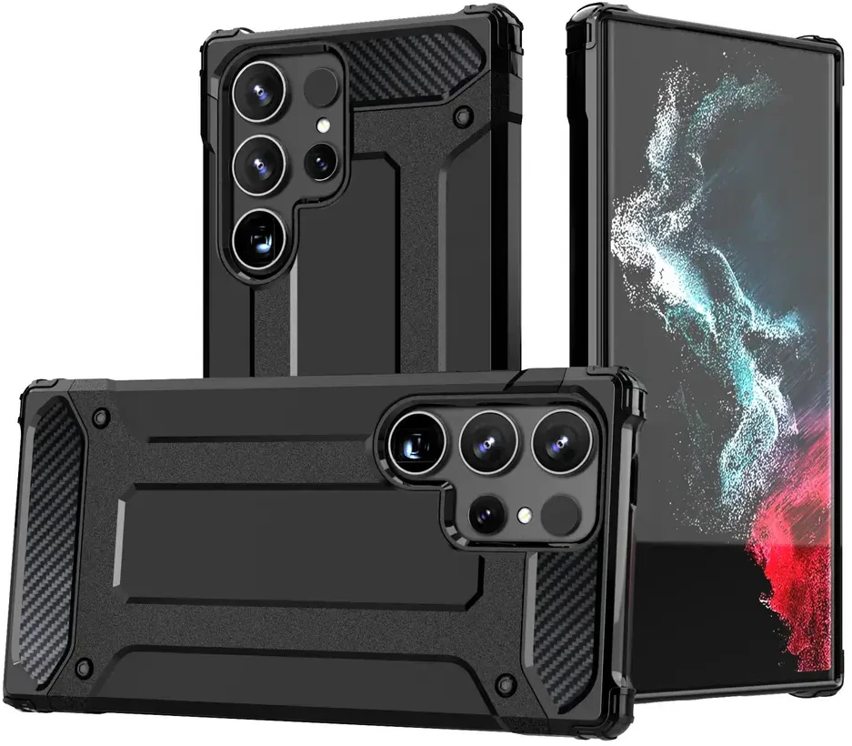 Hurtel Hybrid Armor Dėklas skirtas Samsung Galaxy S25 Edge – juodos spalvos