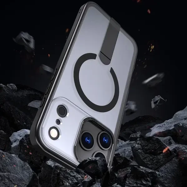 Hurtel Hybrid Armor X dėklas skirtas Samsung Galaxy S26 Plus with Stand, suderinamas su MagSafe – juodos spalvos