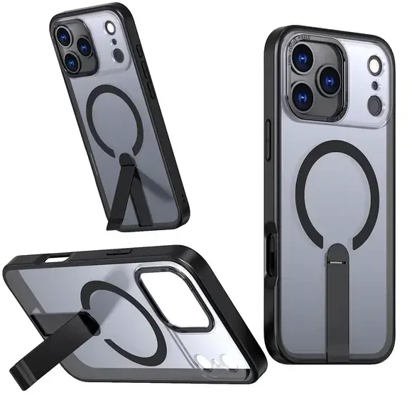 Hurtel Hybrid Armor X dėklas skirtas Samsung Galaxy S26 Plus with Stand, suderinamas su MagSafe – juodos spalvos