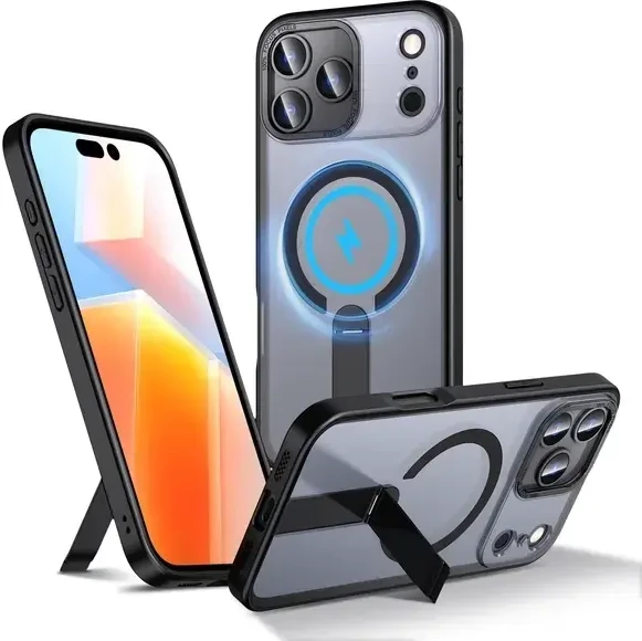 Hurtel Hybrid Armor X dėklas skirtas Samsung Galaxy S26 Plus with Stand, suderinamas su MagSafe – juodos spalvos