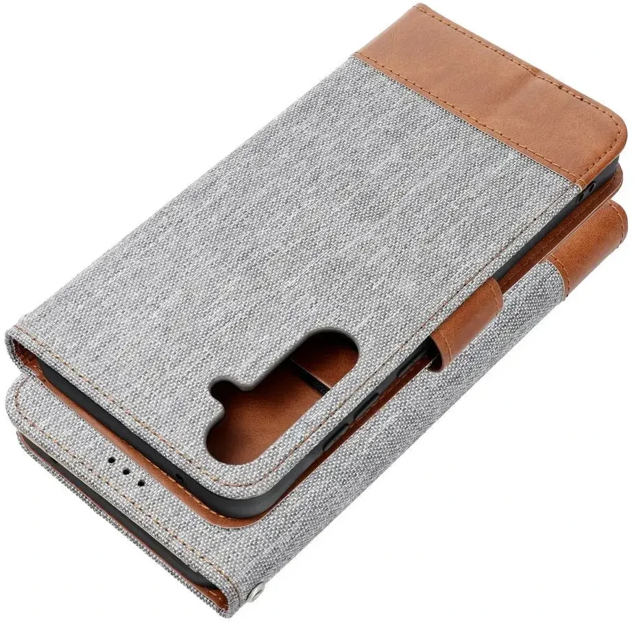 Dėklas Oem JEANS Book skirtas Xiaomi Redmi Note 14 5G pilkos spalvos