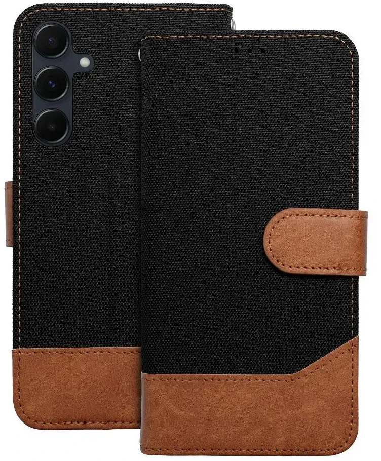 Dėklas Oem JEANS Book skirtas Samsung Galaxy A36 5G juodos spalvos