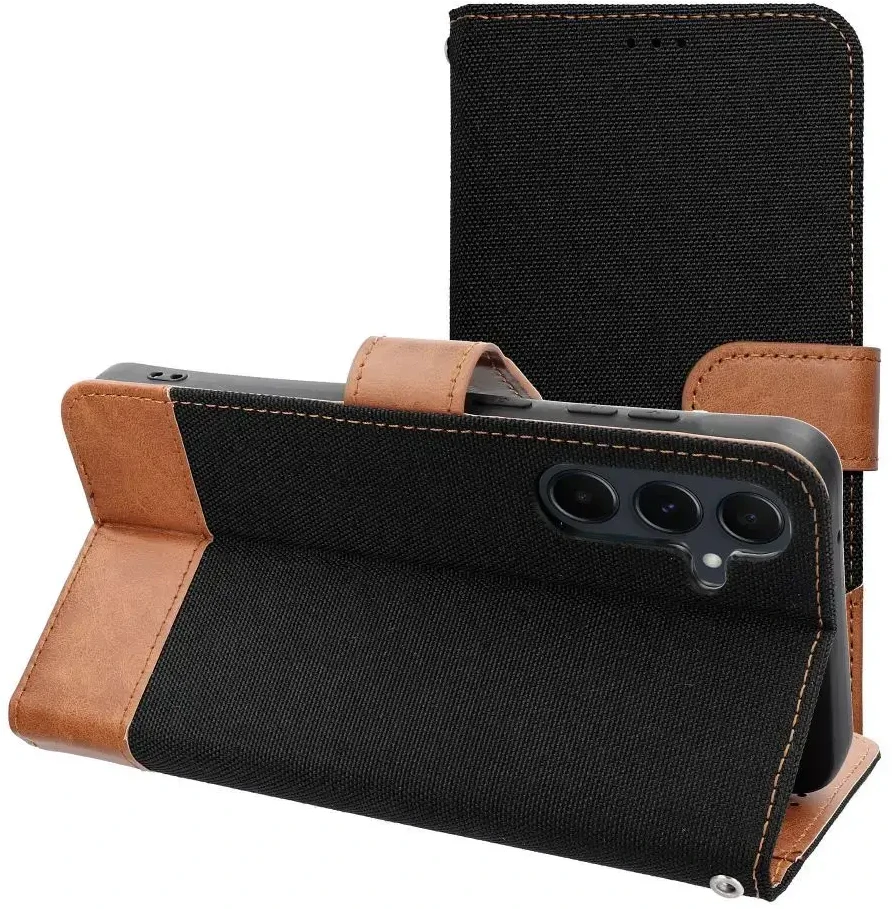 Dėklas Oem JEANS Book skirtas Samsung Galaxy S25 Edge juodos spalvos