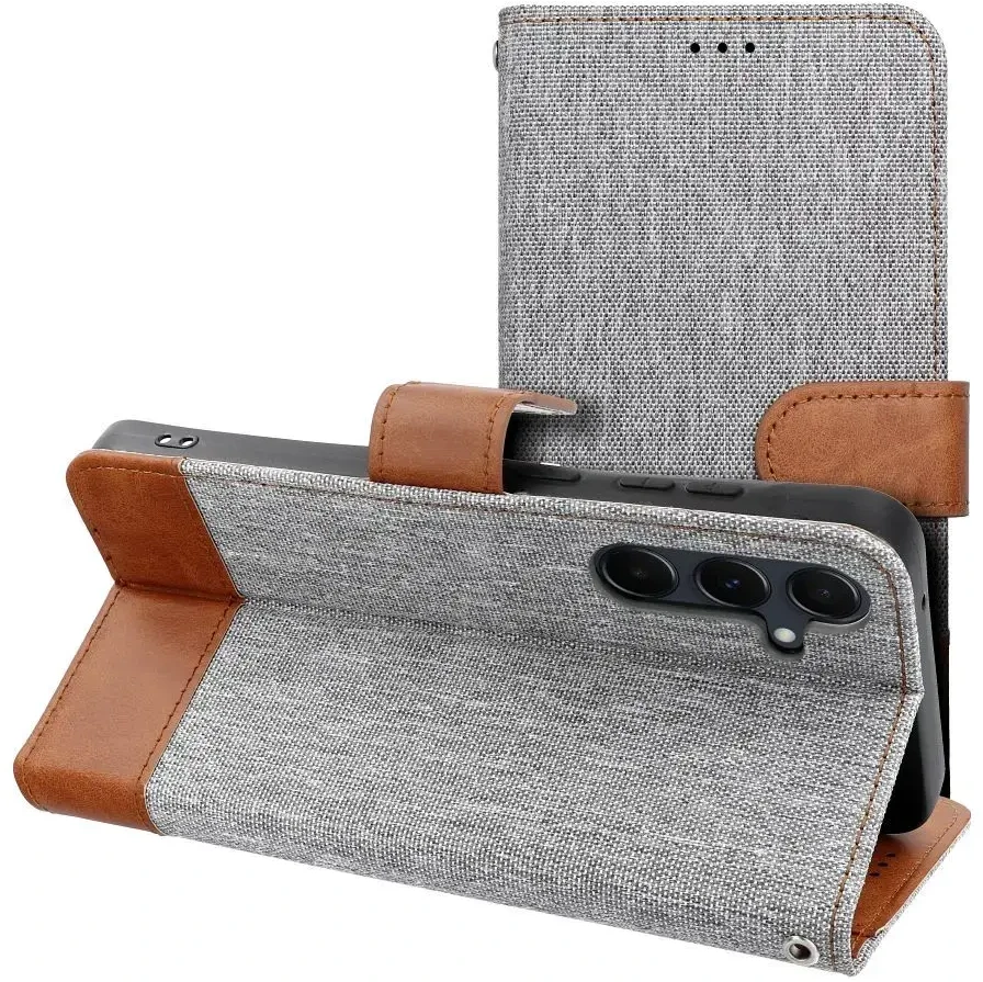 Dėklas Oem JEANS Book skirtas Samsung Galaxy S25 Edge pilkos spalvos