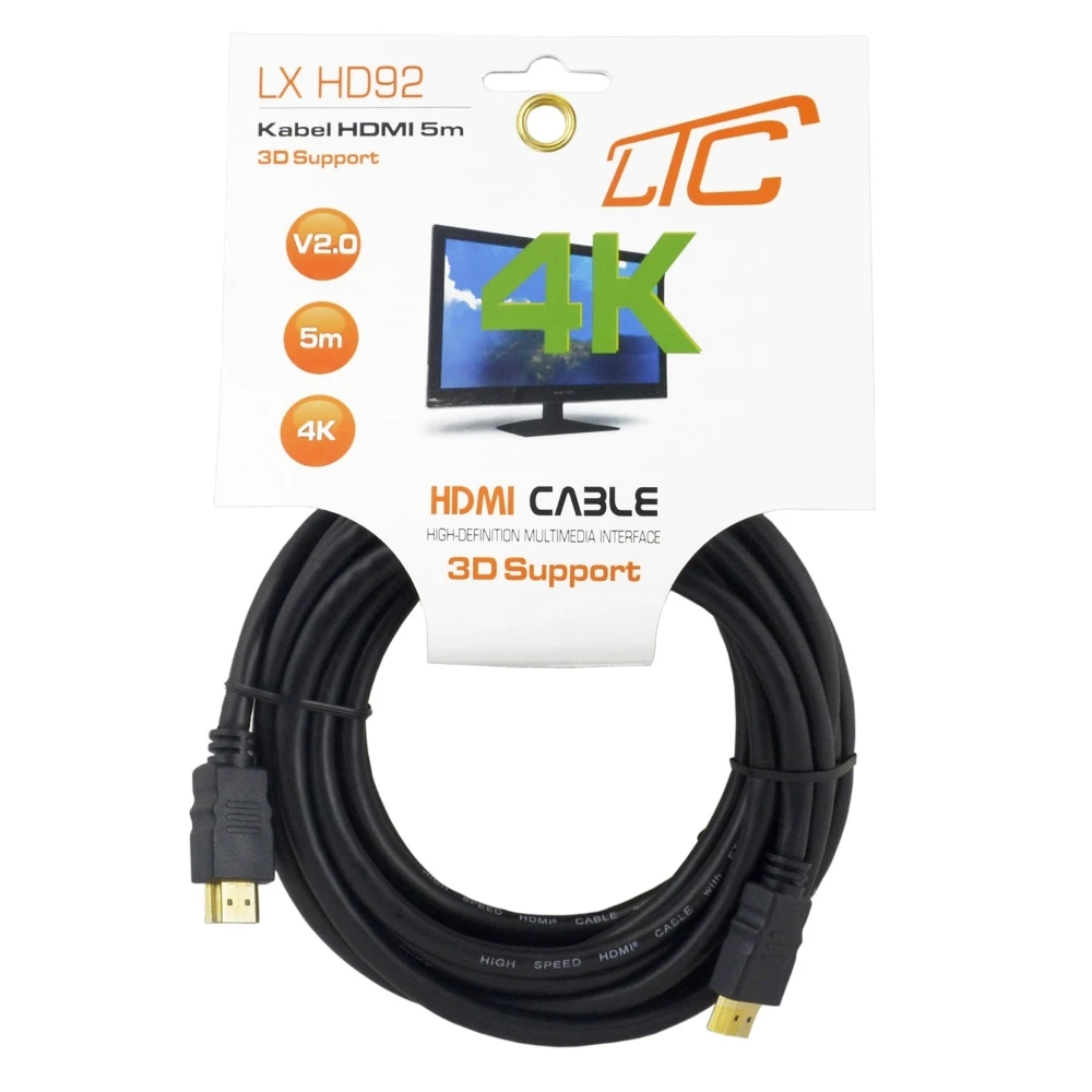 TelForceone HDMI-HDMI kabelis (v2.0 | 4K | 5 m) juodas