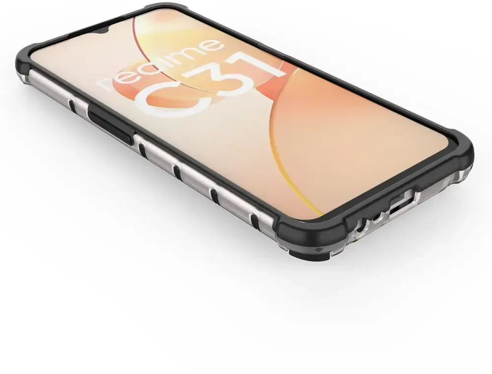 Hurtel Honeycomb dėklas skirtas Realme C31, skaidrus