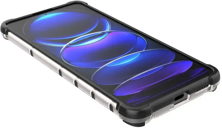 Hurtel Honeycomb Xiaomi Redmi Note 12 Pro+ armored hybrid dėklas telefonui juodos spalvos