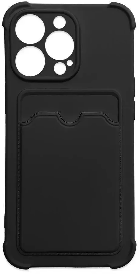 Hurtel Card Armor Pouch Samsung Galaxy A22 4G Card Wallet silikoninis Armor Air Bag dėklas telefonui juodos spalvos
