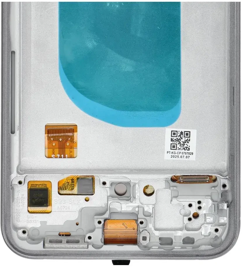 Oem LCD ekranas, skirtas „Samsung S23 FE“ kietajam OLED telefonui su rėmeliu.