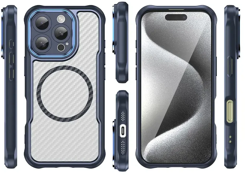 Hurtel Leading Series MagSafe silikoninis Apple iPhone 16 Pro – dėklas telefonui mėlynos spalvos
