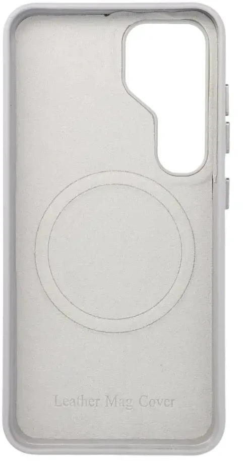Oem LEATHER MAG COVER dėklas, suderinamas su MagSafe, skirtas SAMSUNG S25 pilkas