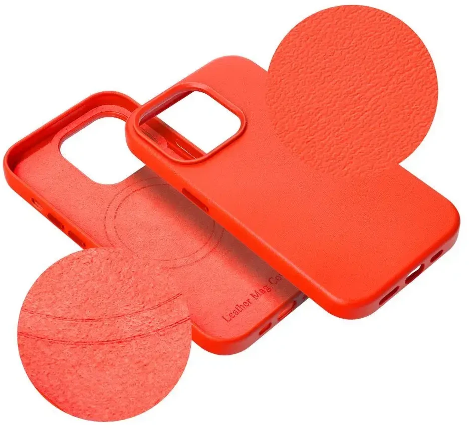 Oem Dėklas Leather Mag Cover (MagSafe) skirtas iPhone 16 Plus raudonas