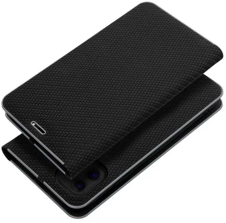 OEM atverčiamas dėklas iPhone 11 Luna Book Carbon juodas